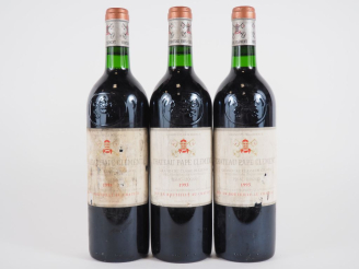 Vente aux enchères 3 BOUTEILLES CHÂTEAU PAPE CLÉMENT GCC GRAVES - 1993 - BG/1 EA/ES