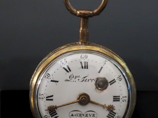 Phpe TERROT, à Genève Fin XVIIIe siècle Montre dite "oignon" en métal 