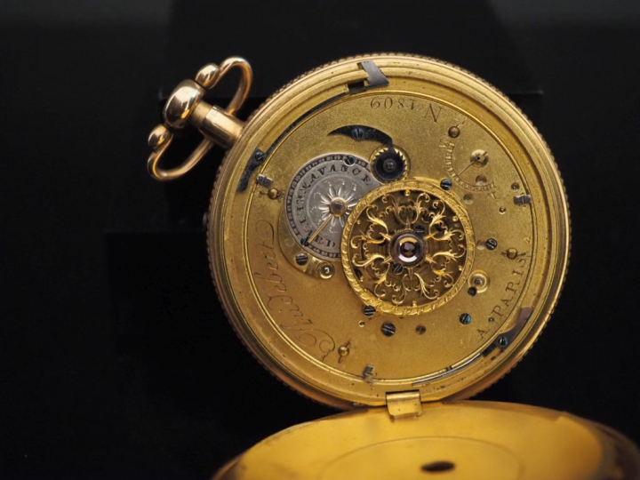 AUDEBERT à Paris Début XIXe siècle Montre de gousset en or jaune 750 à