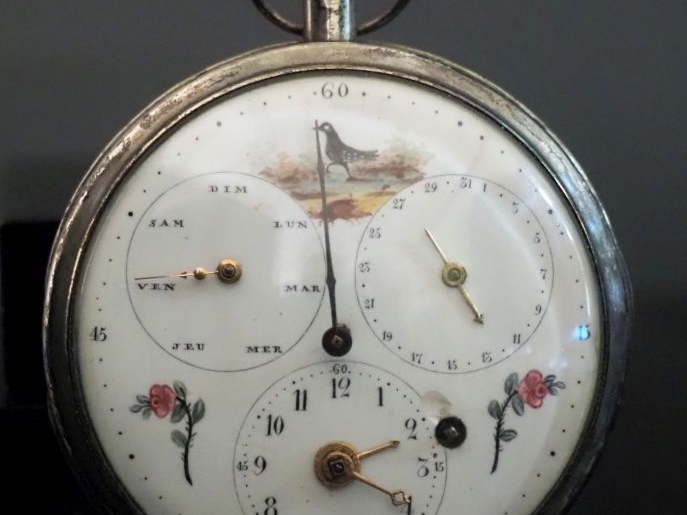 MS PY, à Travers Début XIXe siècle Montre de gousset en argent avec do