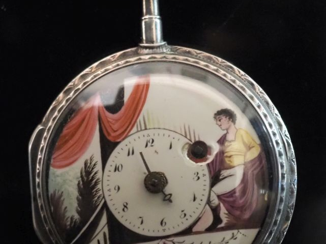 ANONYME Début XIXe siècle Montre de gousset en argent. Boîtier : rond 