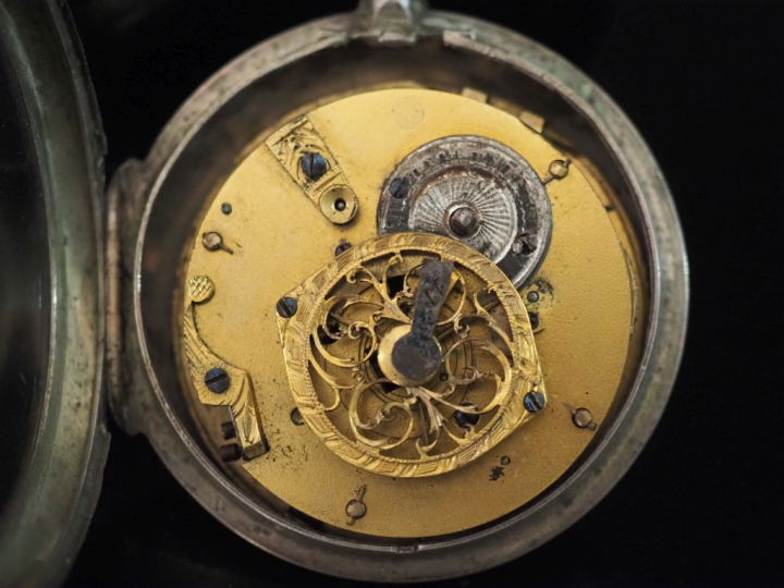 ANONYME Début XIXe siècle Montre de gousset en argent. Boîtier : rond 