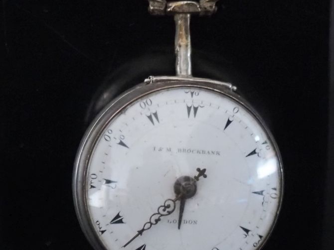 I   M BROCKBANK, London Montre de poche XIXème en argent anglais pour 