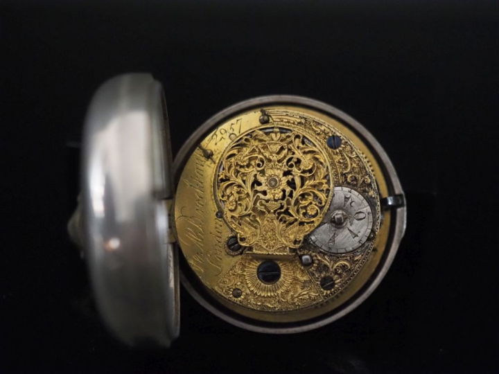 I   M BROCKBANK, London Montre de poche XIXème en argent anglais pour 