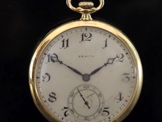 Vente aux enchères ZENITH Montre de gousset en ro jaune 750.  Cadran à chiffres arabes po