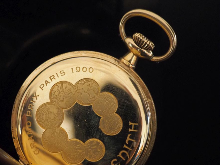 ZENITH Montre de gousset en or jaune 750.  Cadran à chiffres arabes po