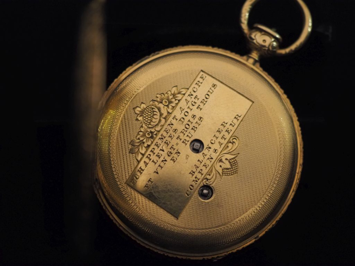 Montre de gousset en or jaune 750.  Cadran à chiffres romains pour les