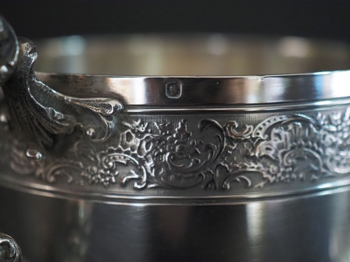 Paire de déjeuners de style Louis XV en argent 925, poinçon Minerve, à