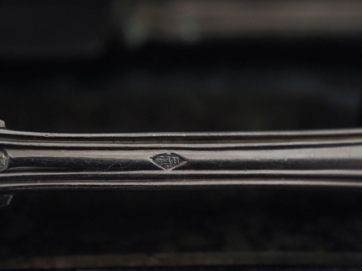 Partie de ménagère de style Louis XV en argent 925, poinçon Minerve, m