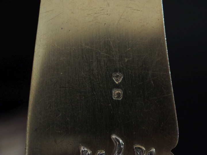 Nécessaire à glace de style rocaille en argent et argent doré 925, poi