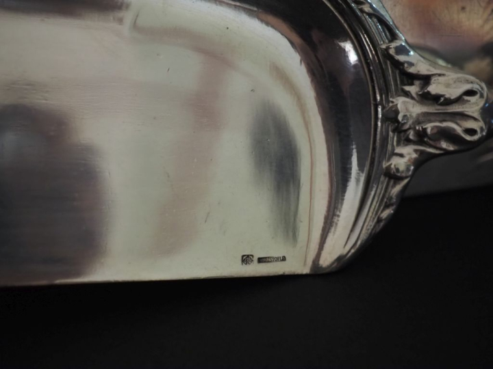 Pelle de table de style Louis XV en argent 925, poinçon Minerve, à déc