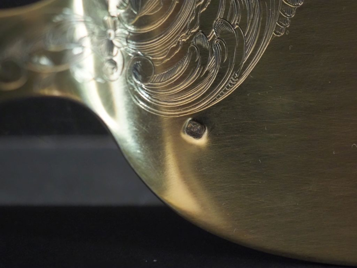 Couvert à servir la glace en argent doré fourré et argent doré 925, po