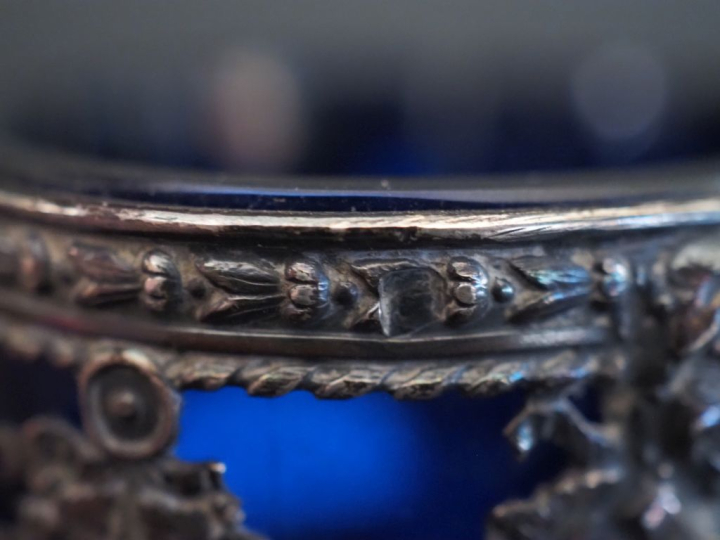 Paire de salerons de style Louis XVI en argent 925, poinçon Minerve, à