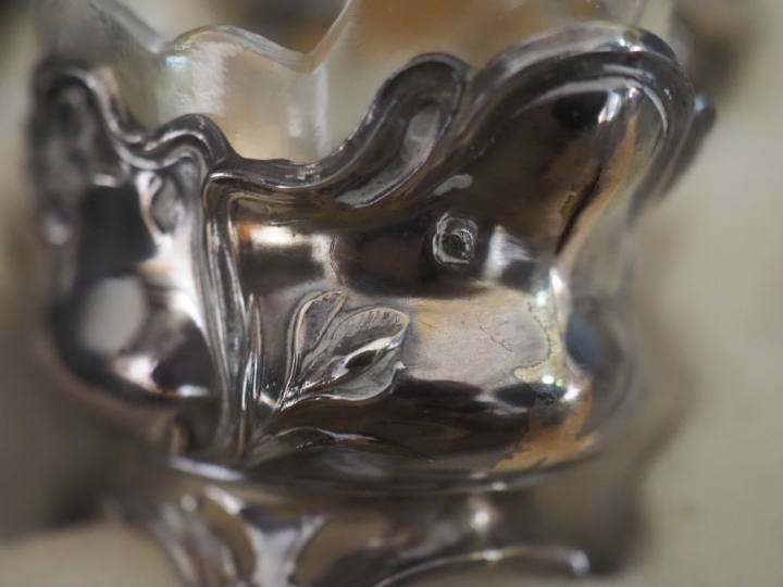 Suite de quatre salerons de style Art Nouveau en argent 925, poinçon M