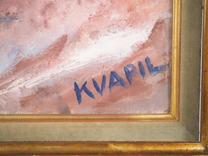 Charles KVAPIL (1884-1957) « Nu au collier bleu », circa 1928 Huile su