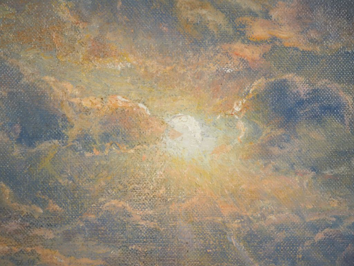 Wartan MAHOKIAN (1869-1937) « Soleil couchant en bord de mer » Huile s