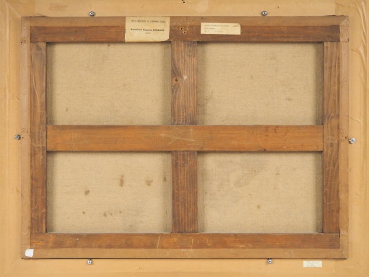 Auguste CHABAUD (1882-1955) « Femme en bleu au comptoir », 1909 Huile 