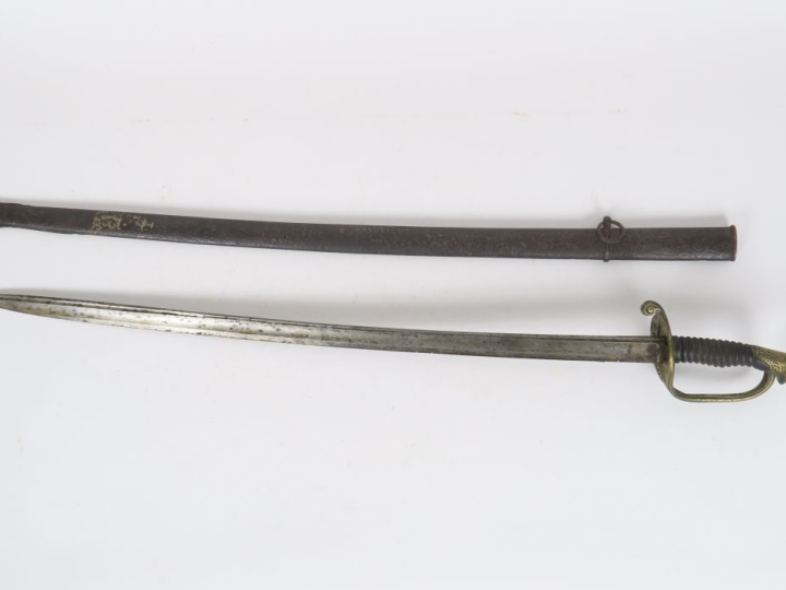 Sabre type 1855.  Dans l’état (Piqures, accidents et manques).