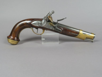 Vente aux enchères Pistolet à silex de gardes du corps du Roi 1er modèle (1814).  Canon r