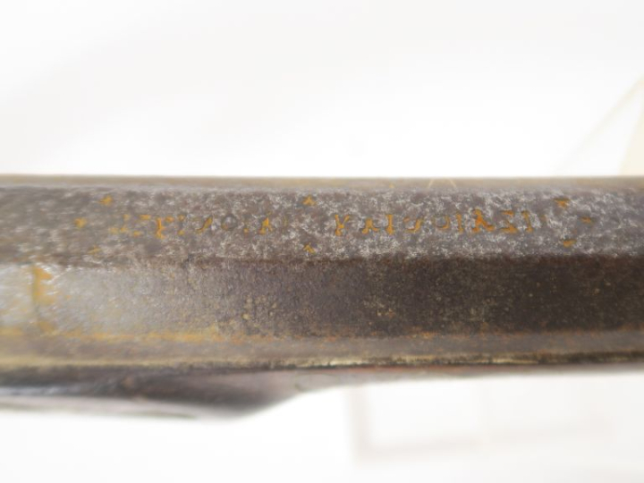 Pistolet à percussion pour l’export  Monté avec un fort canon à pans a