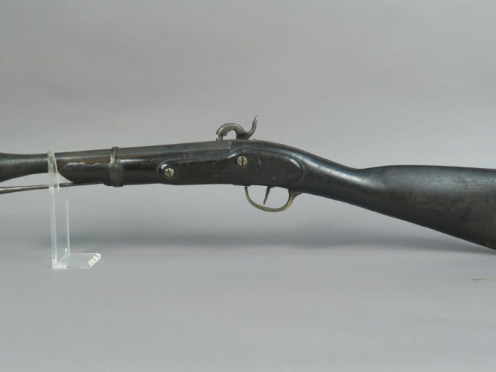 Tromblon à silex transformé à percussion britannique.  Canon rond, tro