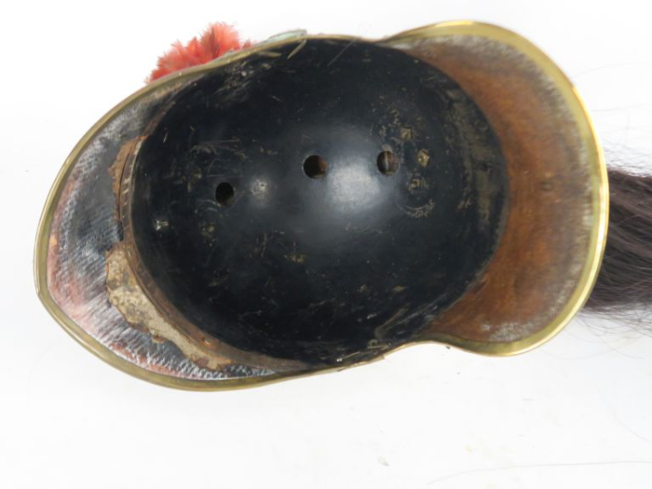 Casque de dragon modèle 1872.  Bombe nickelée poinçonnée d’Alexis Godi