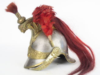 Vente aux enchères Casque modèle 1874 de trompette de 7e cuirassiers.  Bombe en fer, matr