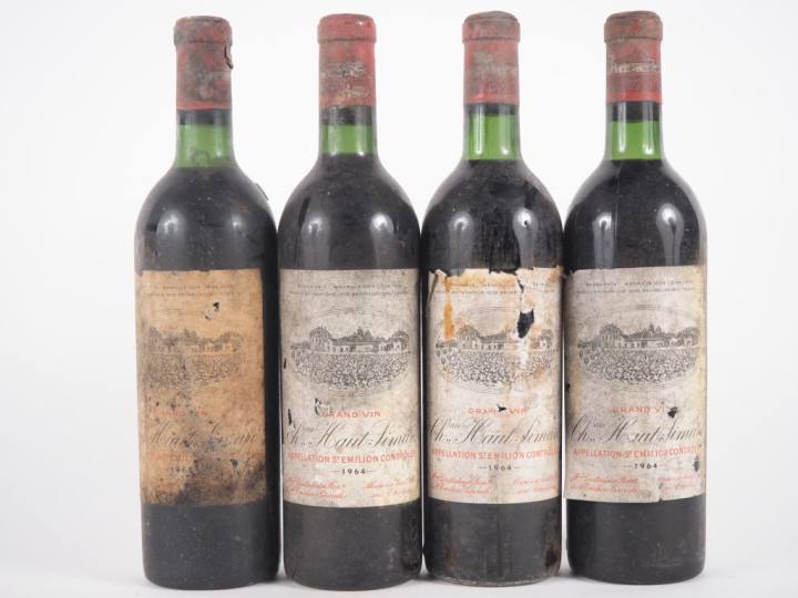 4 BOUTEILLES CHÂTEAU HAUT SIMARD ST ÉMILION - 1964 - BG/ETA/BTS