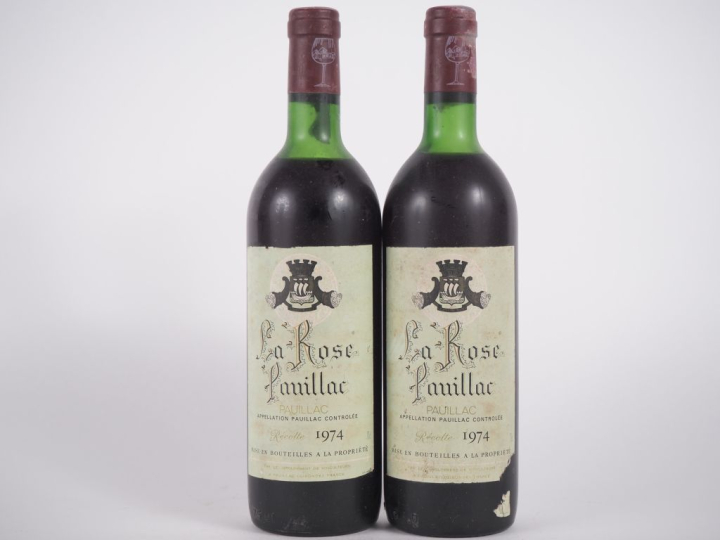 2 BOUTEILLES LA ROSE PAUILLAC - 1974 - 1 LB-HEP/1 HEP