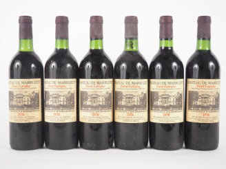 Vente aux enchères 6 BOUTEILLES CHÂTEAU DE MARBUZET ST ESTÈPHE - 1978 - BG/ELT