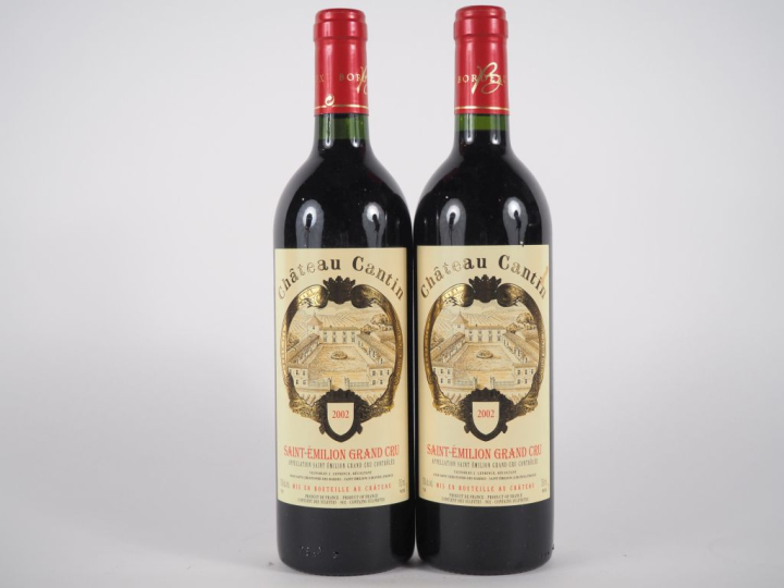 2 BOUTEILLES CHÂTEAU CANTIN GC ST ÉMILION - 2002