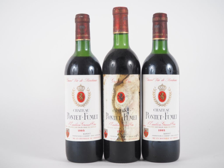3 BOUTEILLES CHÂTEAU PONTET FUMET GC SAINT ÉMILION : 1 de 1970 LB/ET -