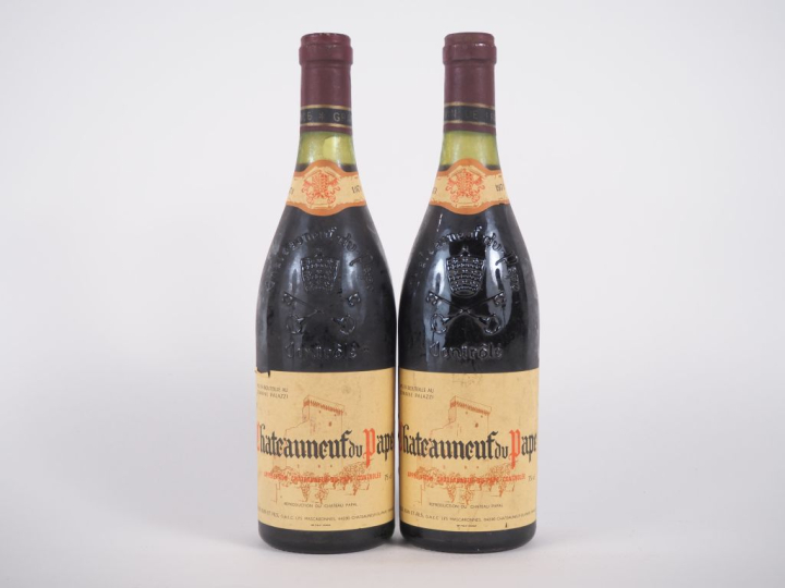 2 BOUTEILLES CHÂTEAUNEUF DU PAPE DOMAINE PALAZZI - 1979