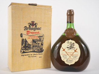Vente aux enchères 1 MAGNUM LIQUEUR D'AMOUR DES MOUSQUETAIRES DU VIEIL ARMAGNAC M. TRÉPOU