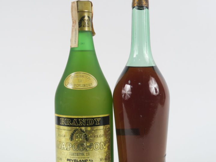 2 BOUTEILLES : 1 BRANDY NAPOLEON - 1 ARMAGNAC CLOS DES DUCS SE