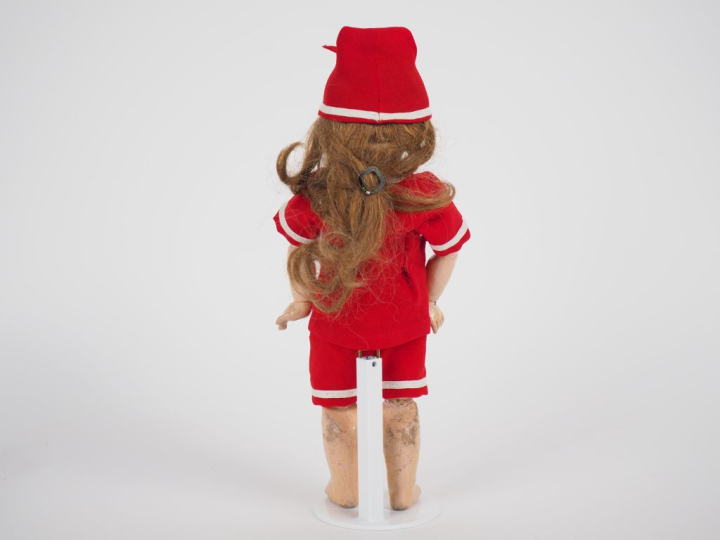 Poupée type Bleuette Jumeau tête porcelaine bouche ouverte avec 4 dent