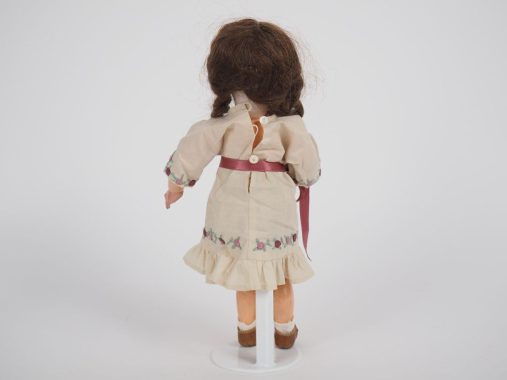 Poupée type Bleuette tête Fleischmann en porcelaine bouche ouverte yeu