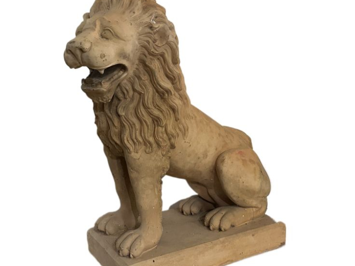 MANDEVILLE ET BERNIER à Castelnaudary "lion assis" Grand sujet en terr