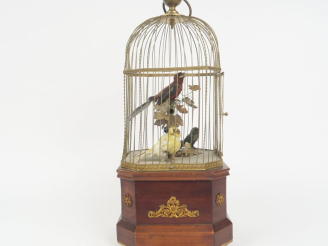 Vente aux enchères BONTEMPS. (attribué à)  Cage à trois oiseaux chanteurs bon état généra