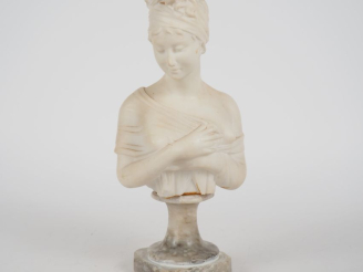 Vente aux enchères Ecole française XIXème.  "portrait de Madame de Récamier en buste" Scu