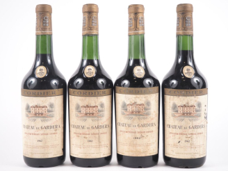 Vente aux enchères 4 BOUTEILLES CHÂTEAU LE GARDERA BORDEAUX SUPÉRIEUR - 1962