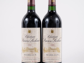 Vente aux enchères 2 BOUTEILLES CHÂTEAU PRIEURÉ LICHINE GCC MARGAUX - 1993 - ELS
