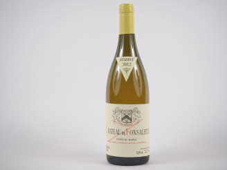 Vente aux enchères 1 BOUTEILLE CHÂTEAU DE FONSALETTE BLANC CÔTES DU RHÔNE - 2012 - ETIQUE