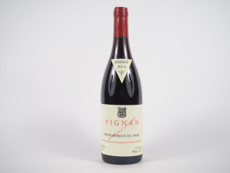 Vente aux enchères 1 BOUTEILLE PIGNAN CHÂTEAUNEUF DU PAPE - 2014 - ETIQUETTE LÉGER PLISSÉ