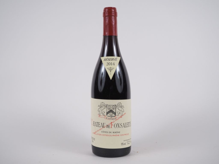 1 BOUTEILLE CHÂTEAU DE FONSALETTE CÔTES DU RHÔNE - 2014 - ETIQUETTE TR