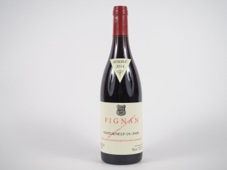 Vente aux enchères 1 BOUTEILLE PIGNAN CHÂTEAUNEUF DU PAPE - 2014 - ETIQUETTE LÉGER PLISSÉ