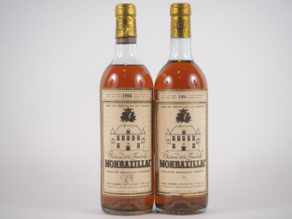 Vente aux enchères 2 BOUTEILLES MONBAZILLAC CHÂTEAU DE LA FONVIEILLE - 1966 - 1 BG/1 HEP/
