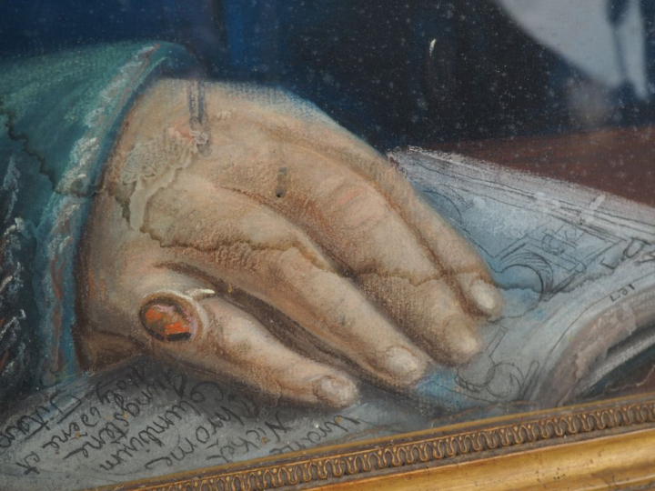 Ecole française début XIXème. "Portrait de physicien". Pastel. Dim. (à