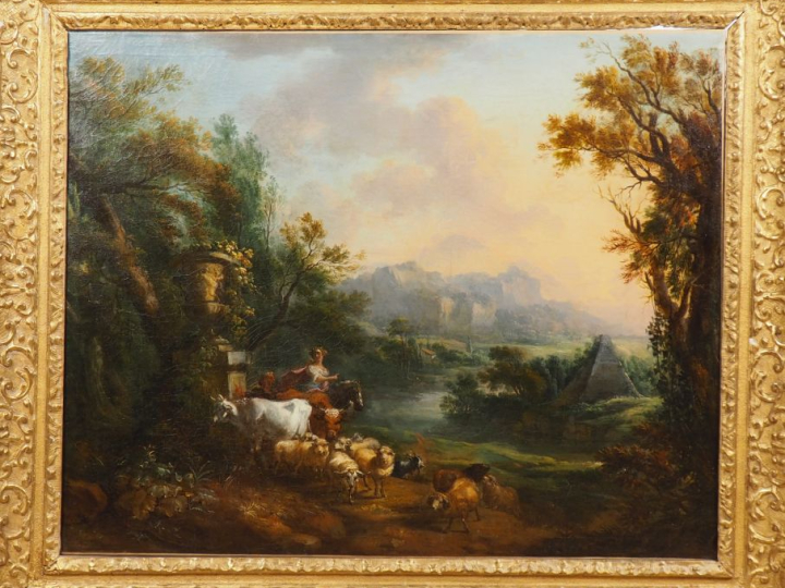 Ecole française (attribué à Jean Baptiste LALLEMANT). "pastorale" Huil