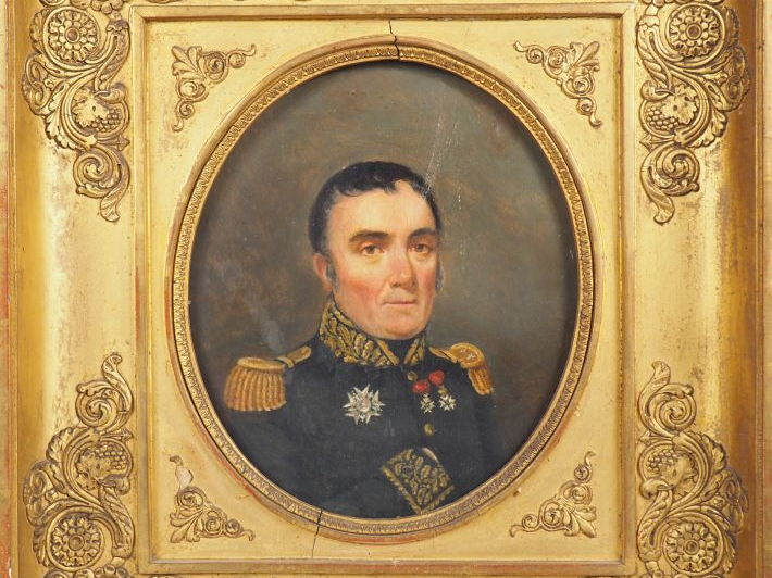 Ecole française XIXème. "Portrait du général Sabatier". Huile sur toil